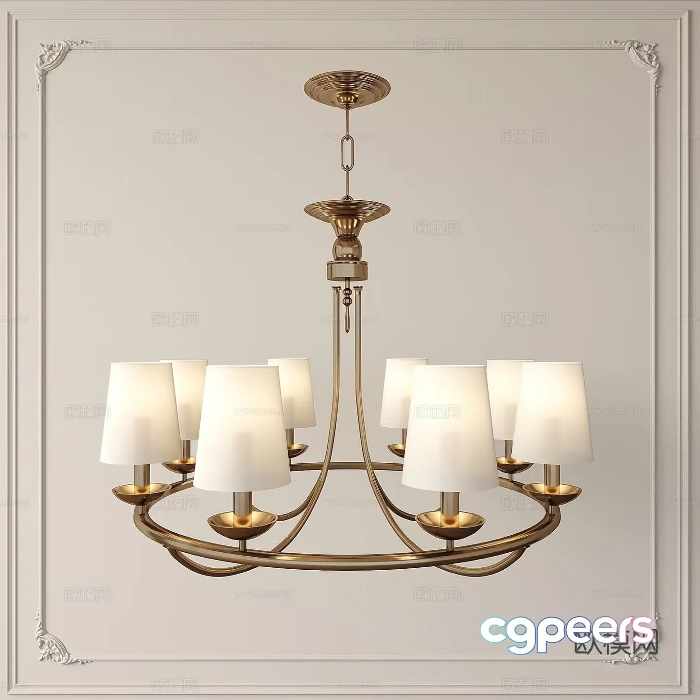 French simple chandelier 3d model