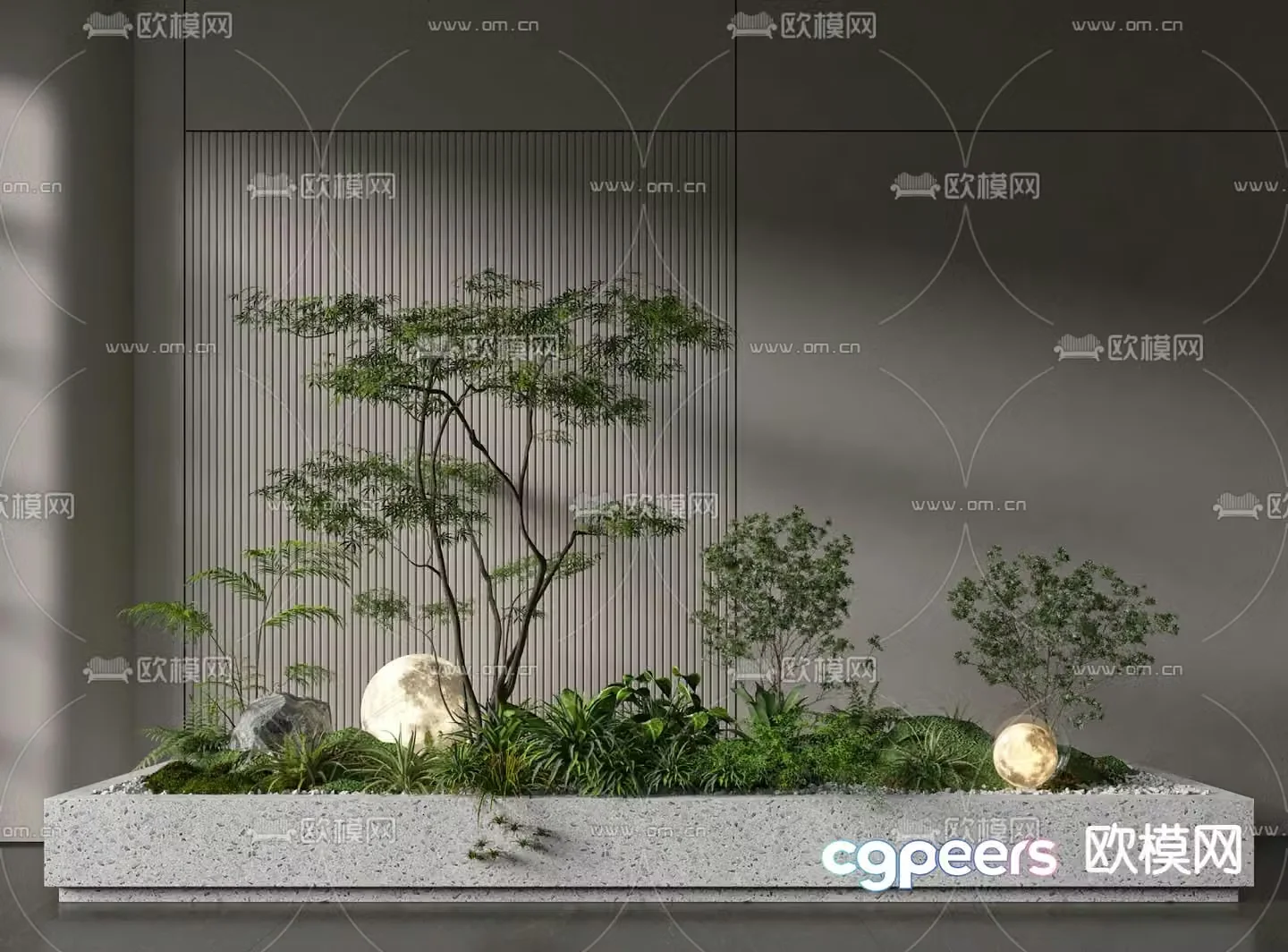 Indoor landscaping green plant sketch 3d model