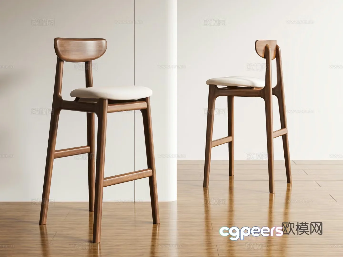 French medieval bar chair chair high chair bar chair 3d model