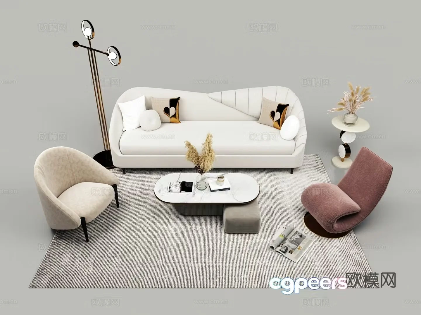 Modern sectional sofa 3d model