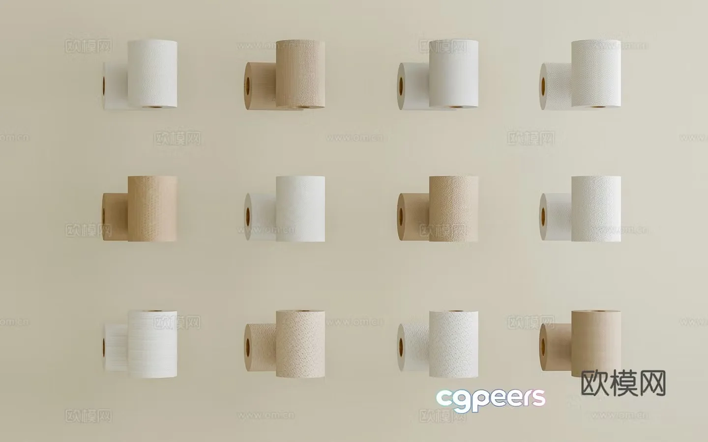 Paper towels paper roll paper 3d model