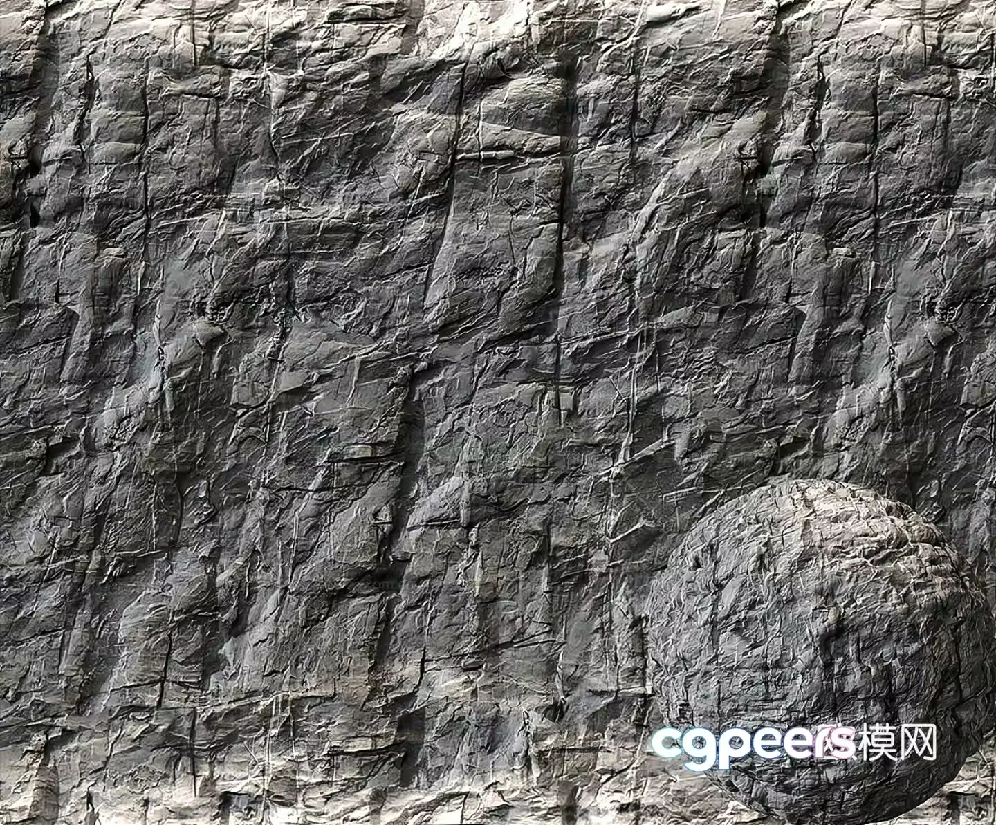 3d model of wool stone background wall
