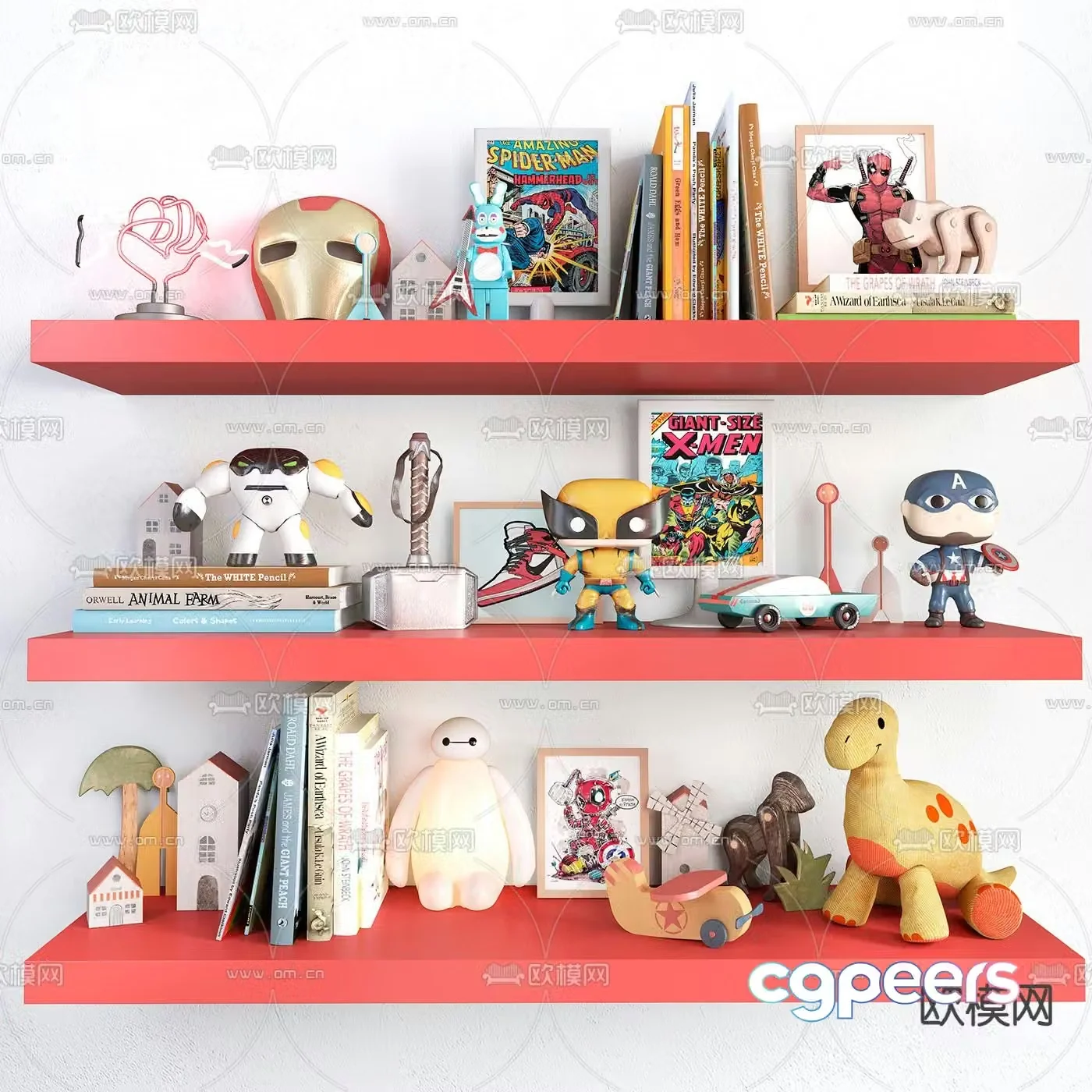 Modern children’s toys books ornaments 3d model