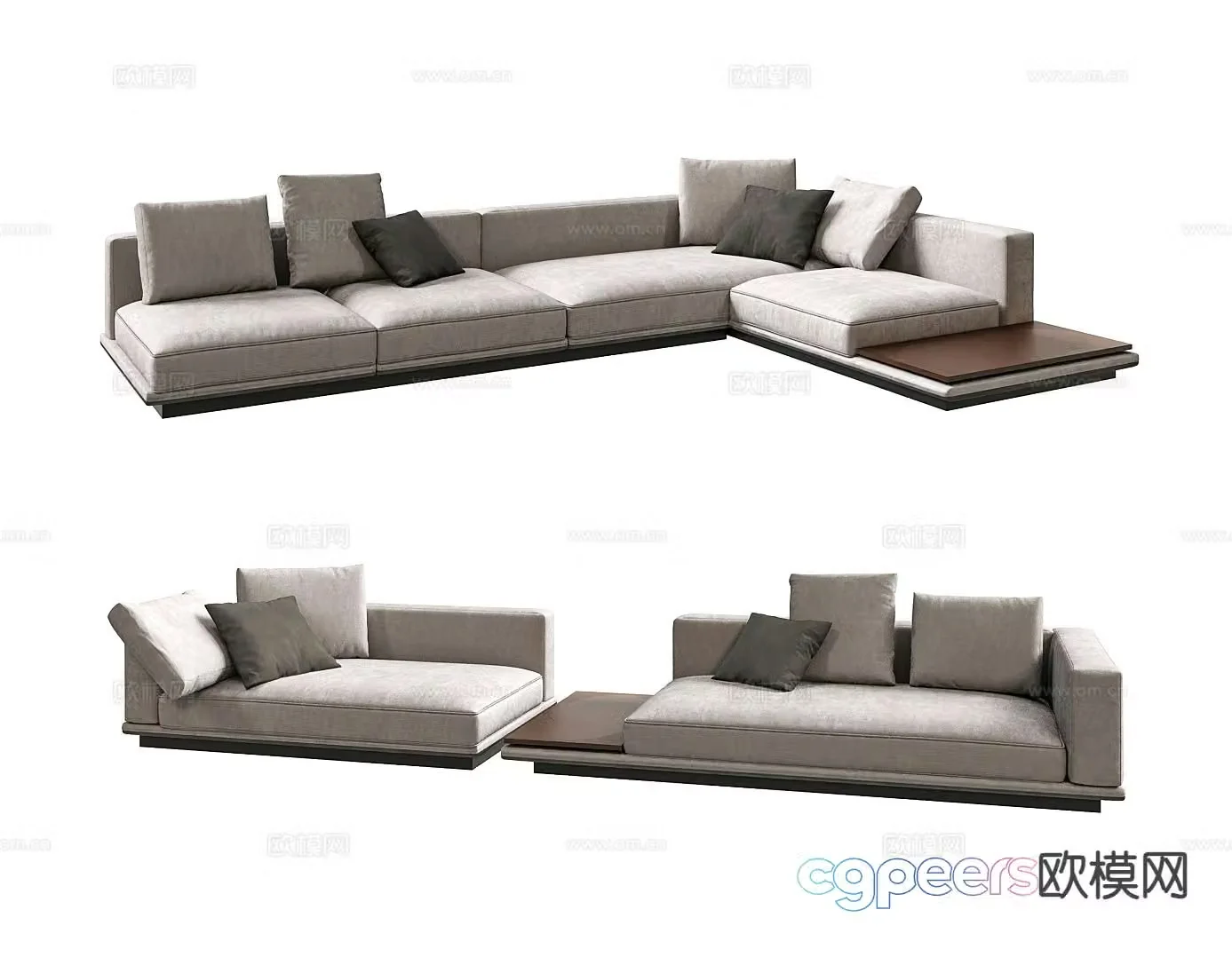 Corner sofa multi-person sofa fabric sofa 3d model