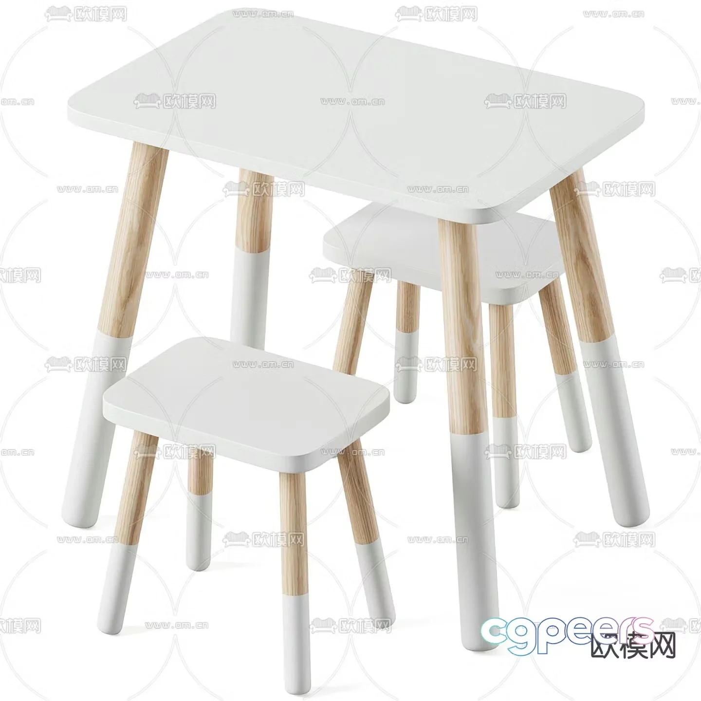 Children’s table and chairs Children’s dining table 3d model