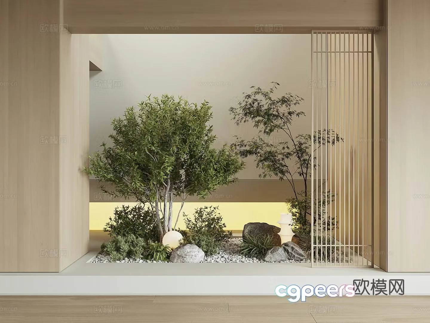 Modern houseplant landscape 3d model
