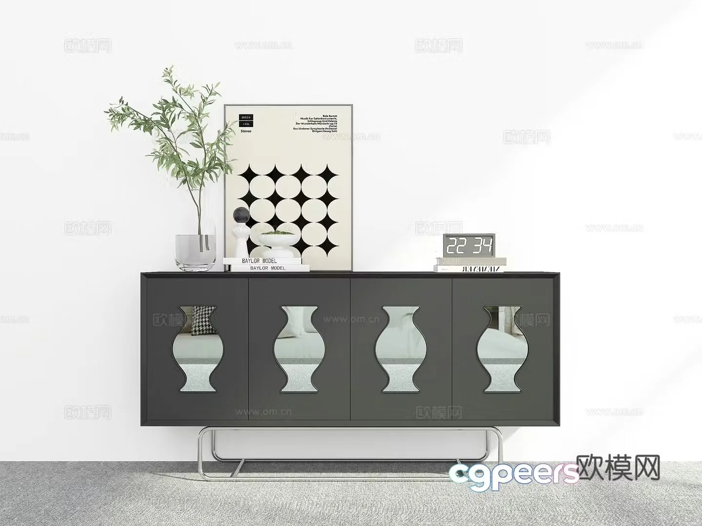 Modern side cabinet porch cabinet 3D model