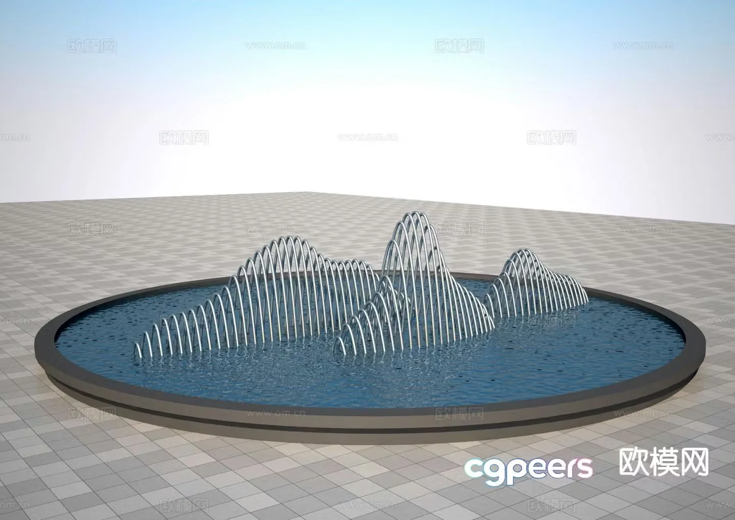 Pipe rockery sculpture 3d model