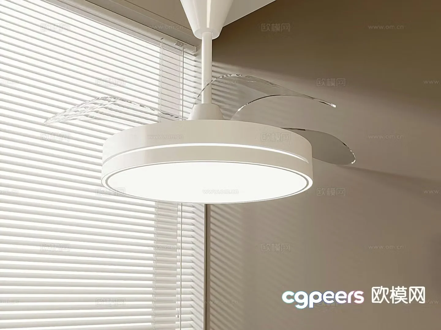 Cream fan light 3d model