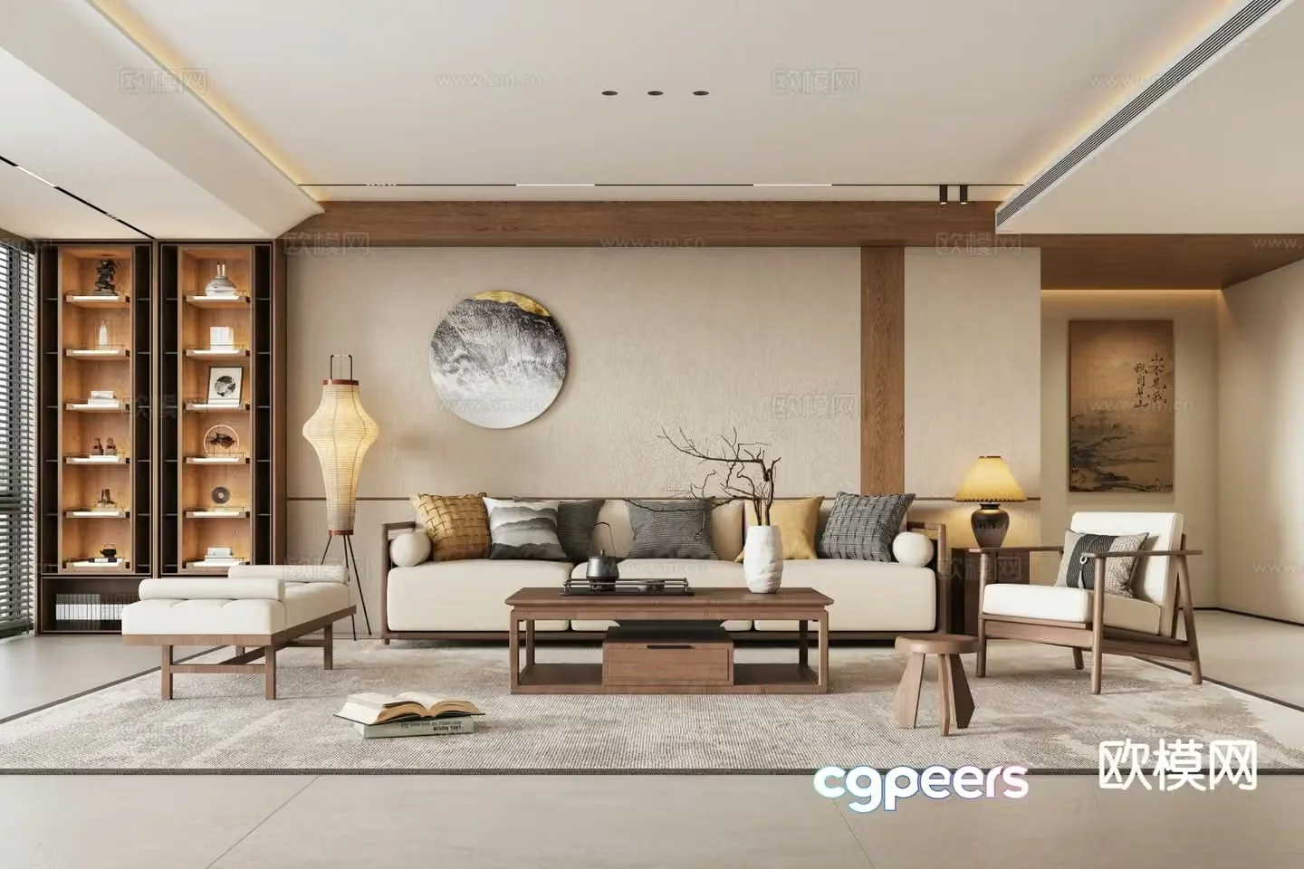 New Chinese style living room 3d model
