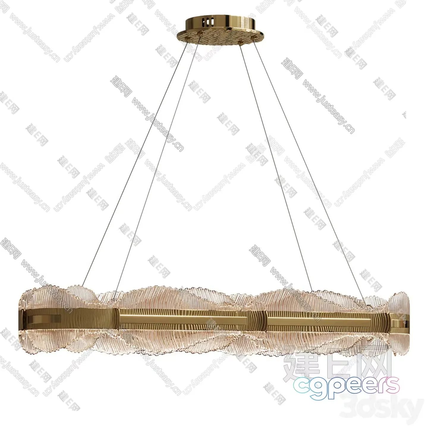 A Gold Light Fixture 3D Model – 13337 – VRAY Render