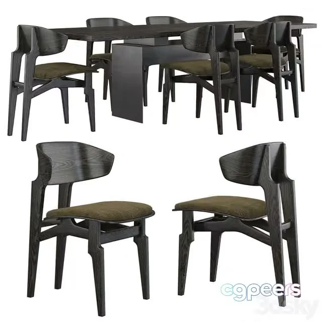 3ds Max Free – Okha Basilisk chair Okha Bison table