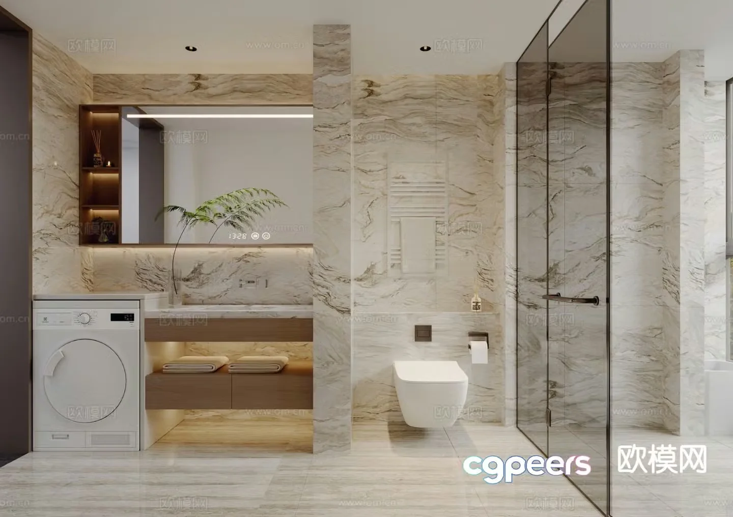 Modern bathroom bathroom 3d model
