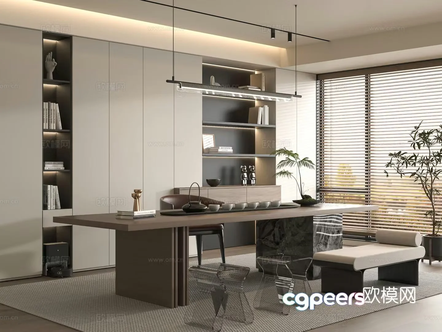 Modern tea room 3d model