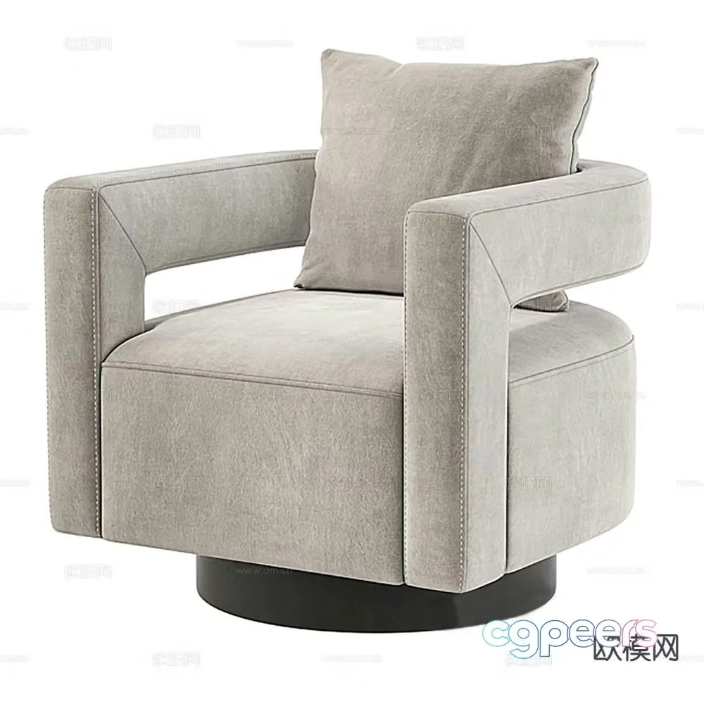 Modern single sofa fabric sofa 3d model