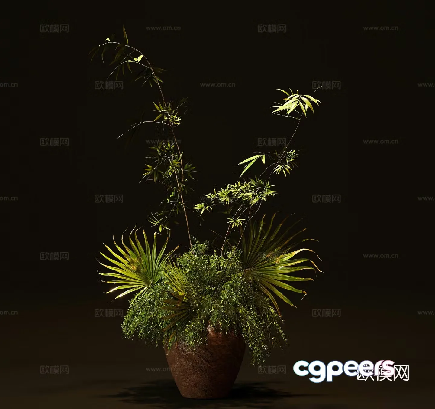 3D model of flower arrangement of vase