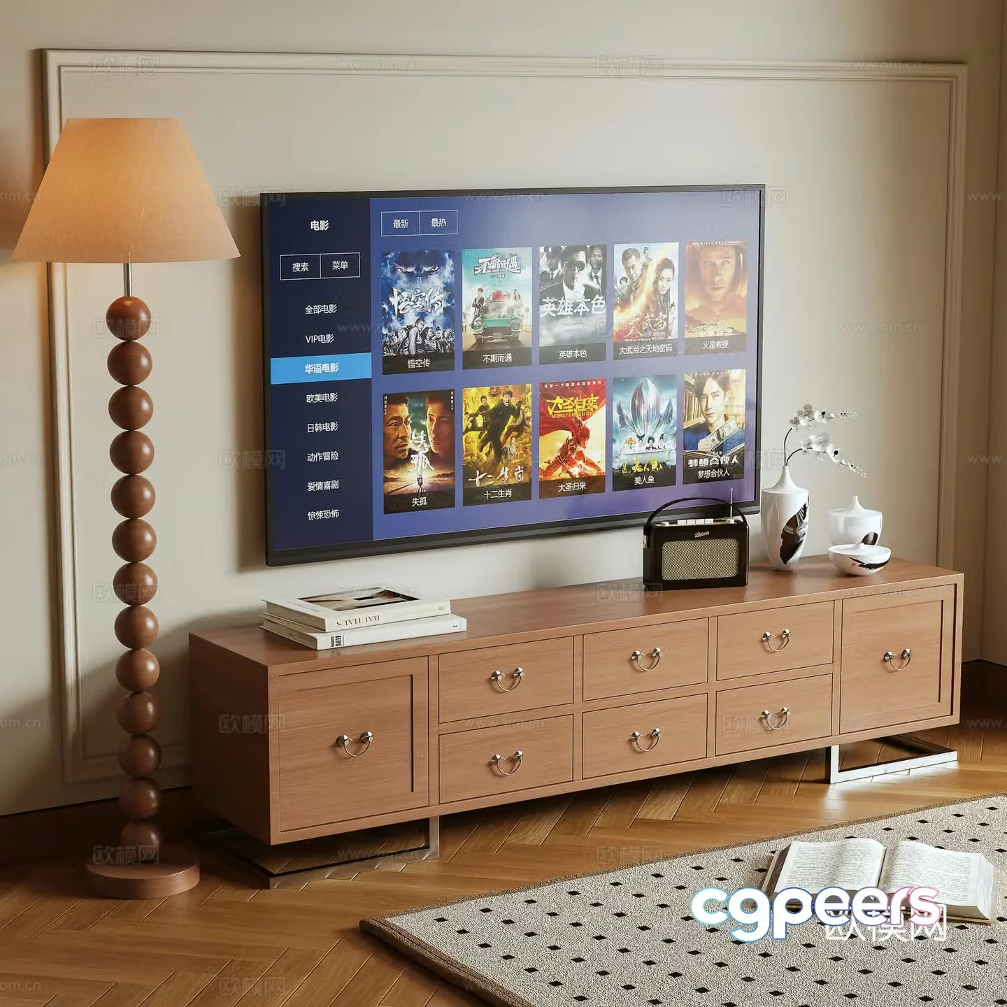 New Chinese TV cabinet 3D model