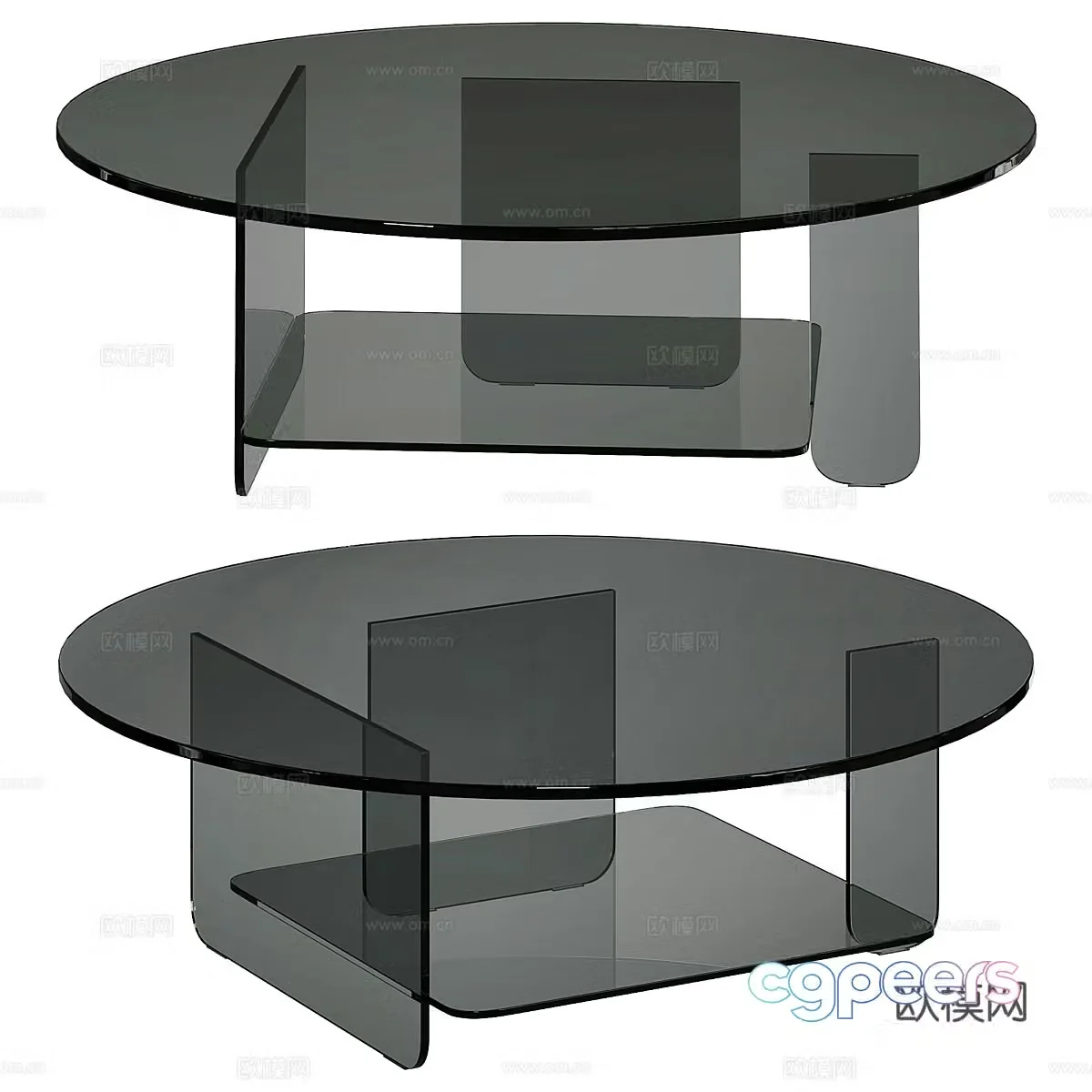 Modern Italian Cava glass coffee table 3D model