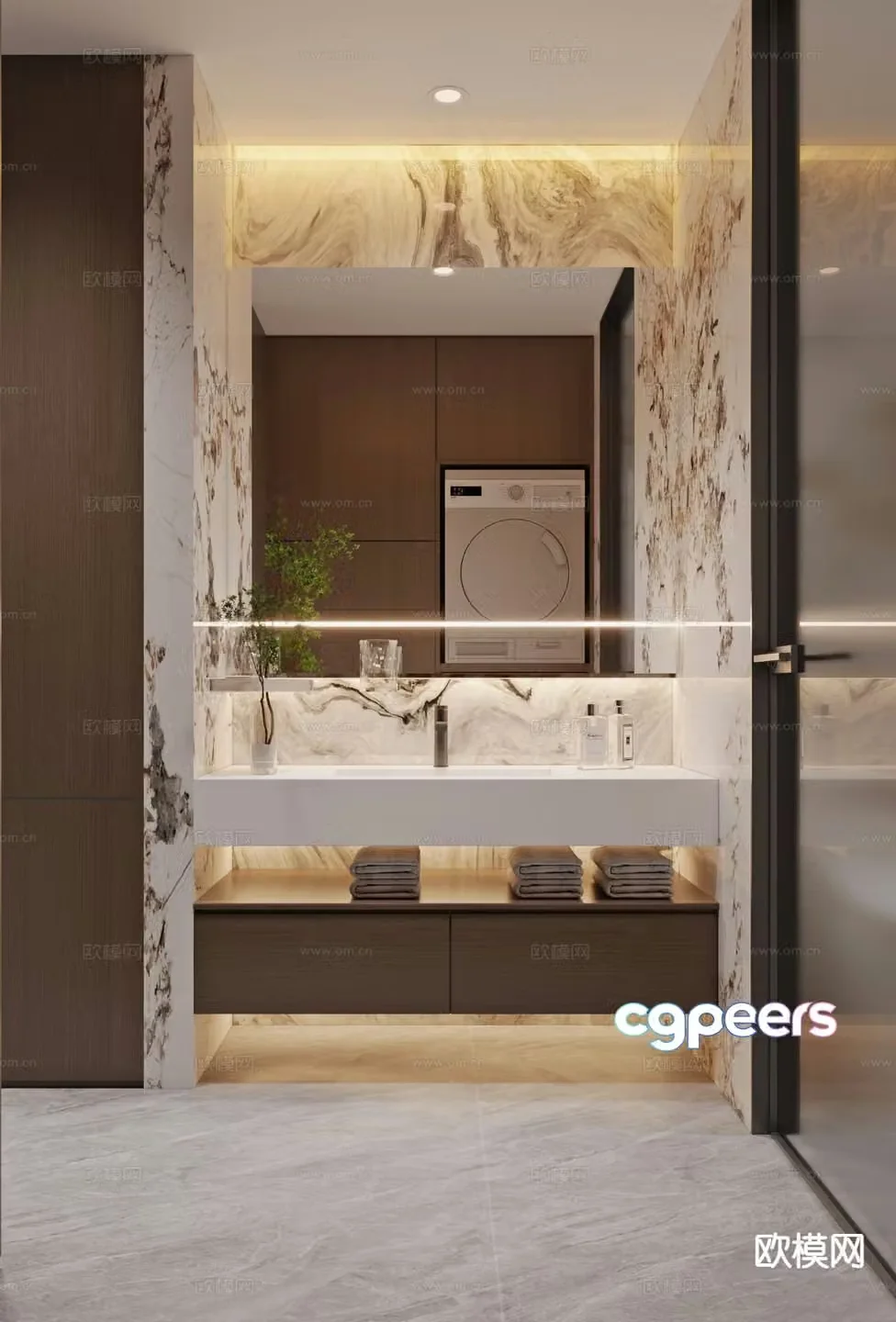 Modern bathroom bathroom 3d model