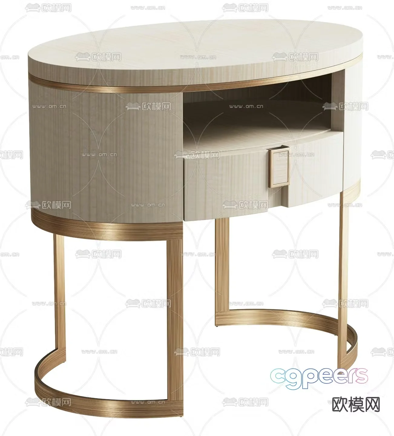 Light luxury bedside table 3D model