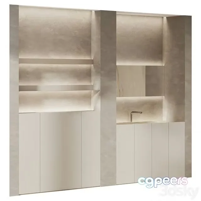 3ds Max Free – Bathroom furniture with hidden lighting