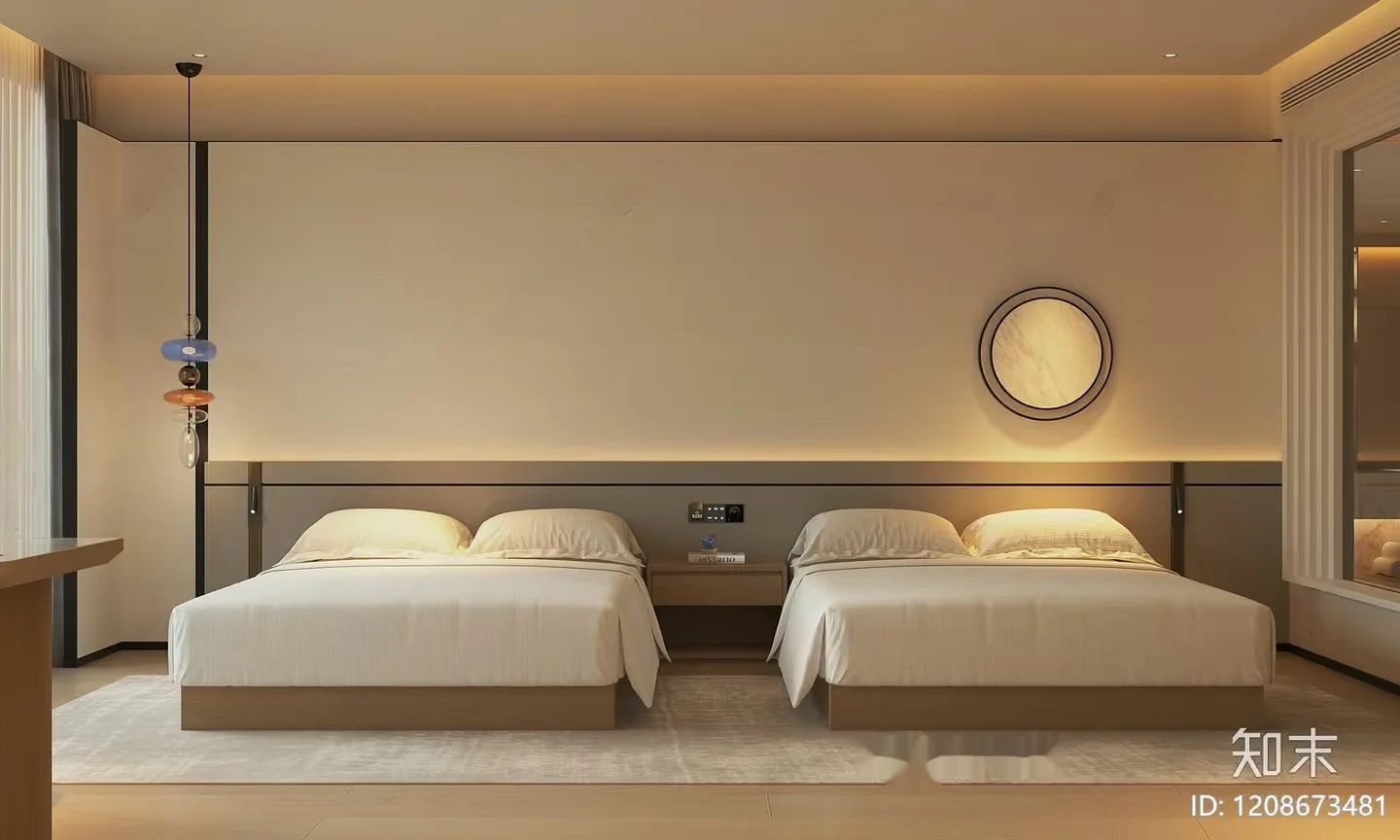 Modern Hotel Room 3D Model – 1684 – VRAY Render