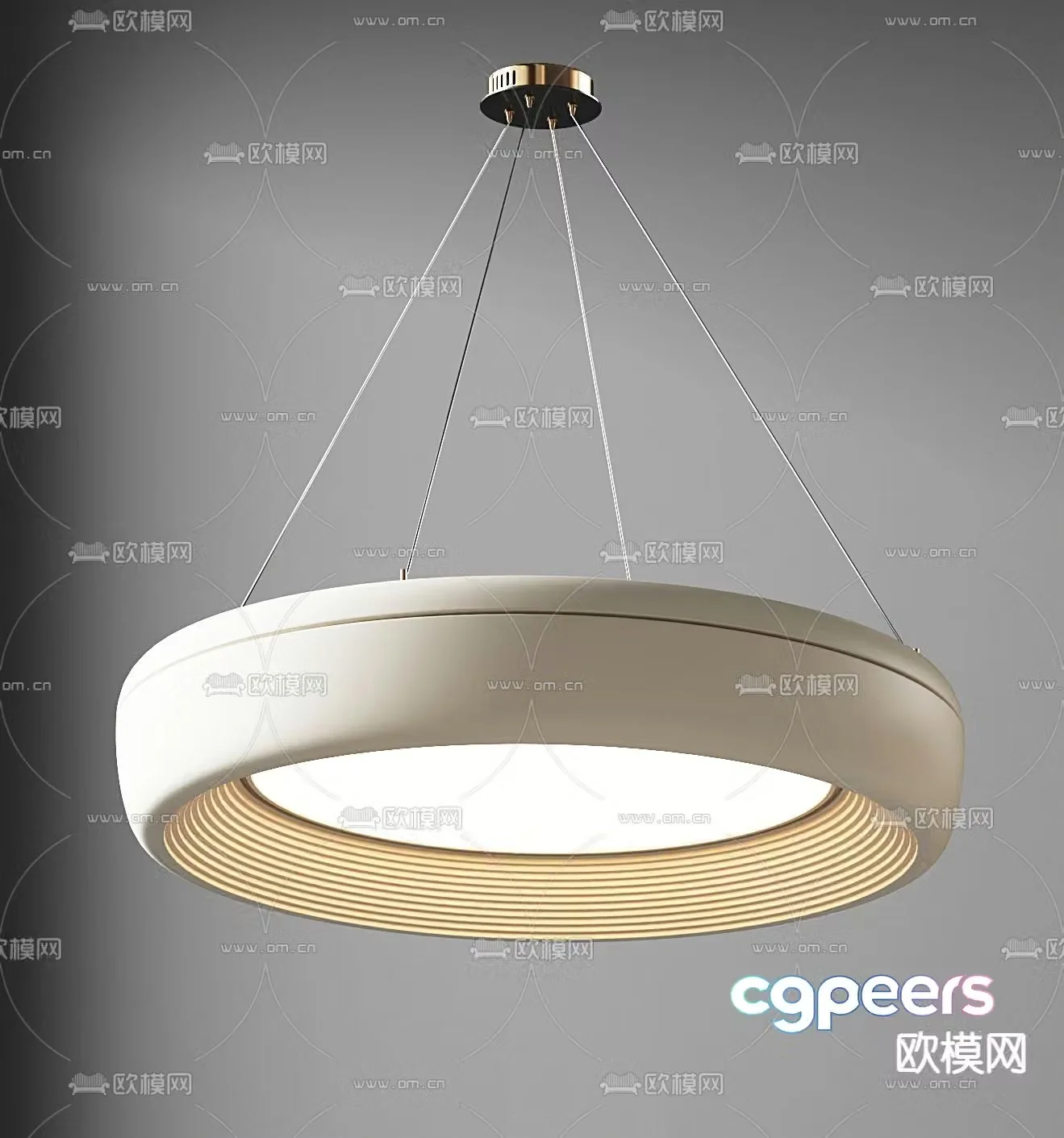 Cream style chandelier hall chandelier 3d model