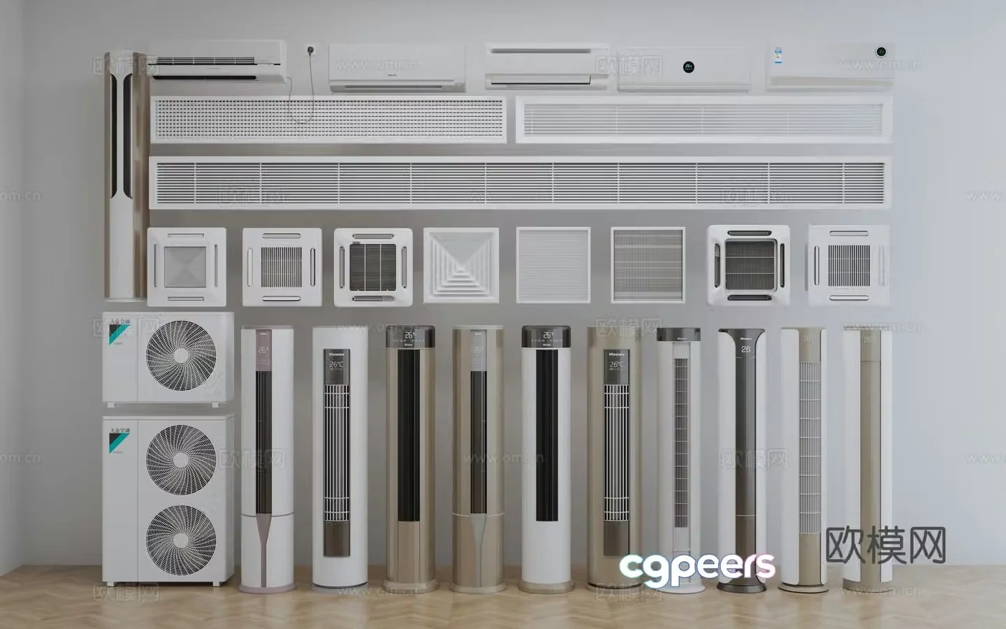Modern air conditioner vertical air conditioner wall air conditioner central air conditioner 3D model
