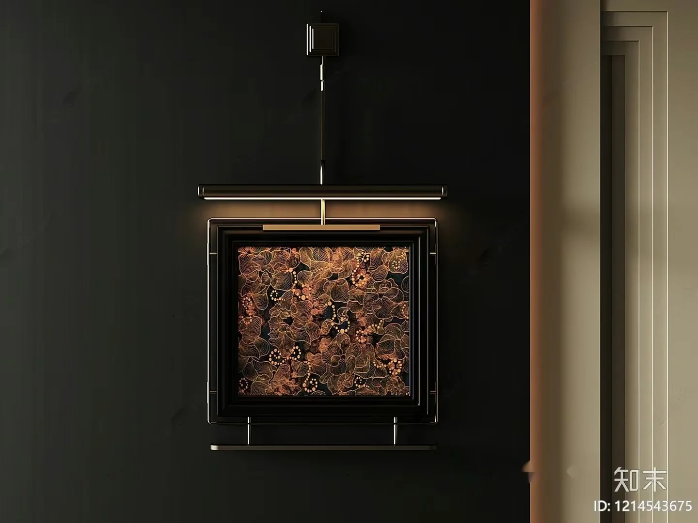 A Decorative Metal Wall Hanging With A Floral Design 3D Model – 10631 – VRAY Render