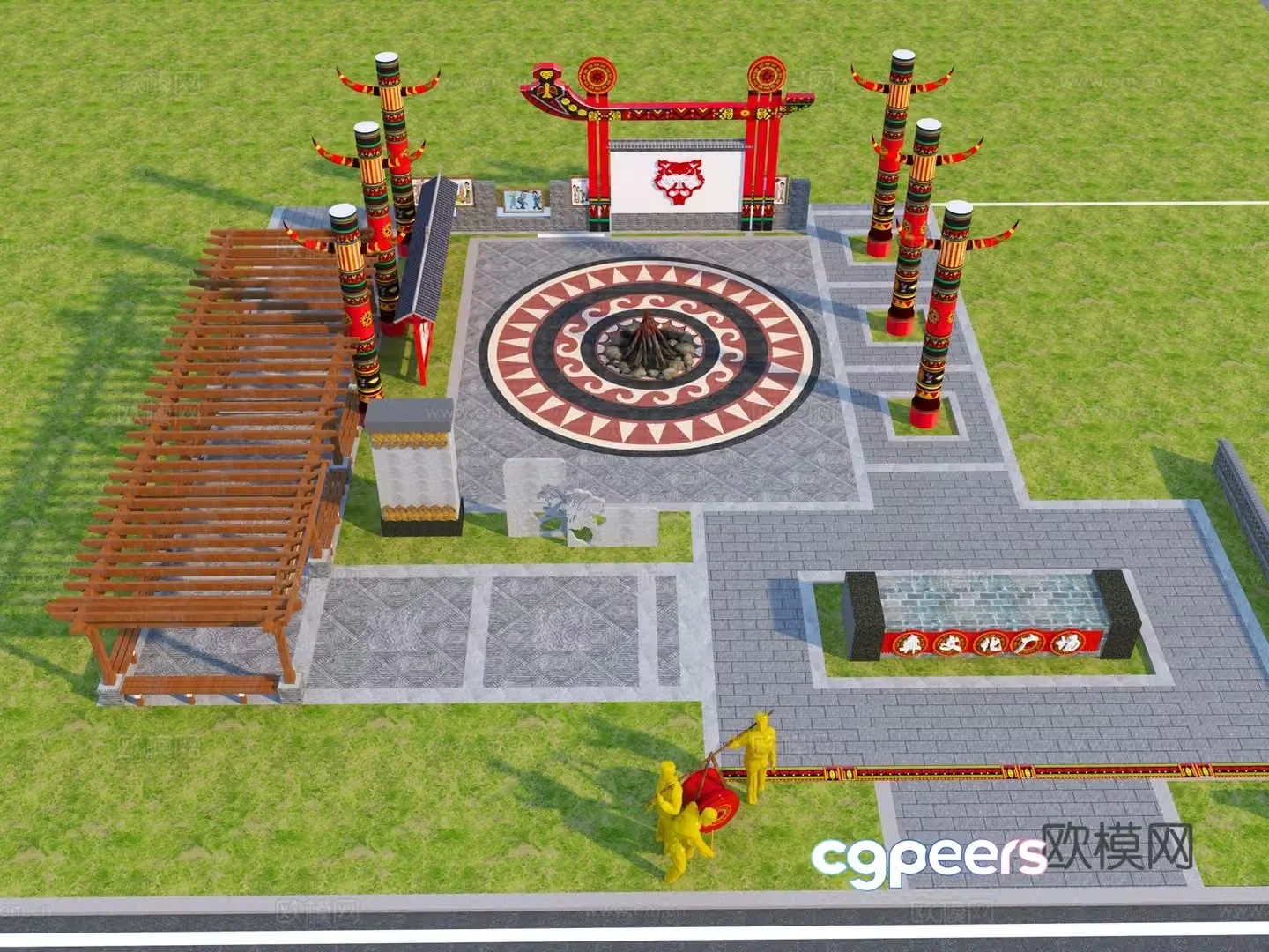 Chinese Yi Cultural Plaza 3D model