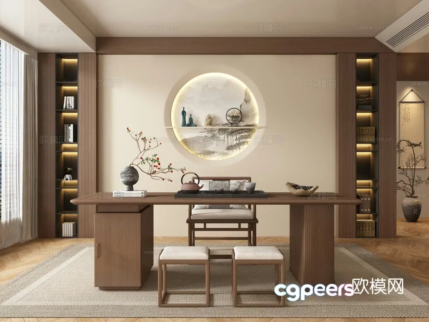 New Chinese tea room 3d model