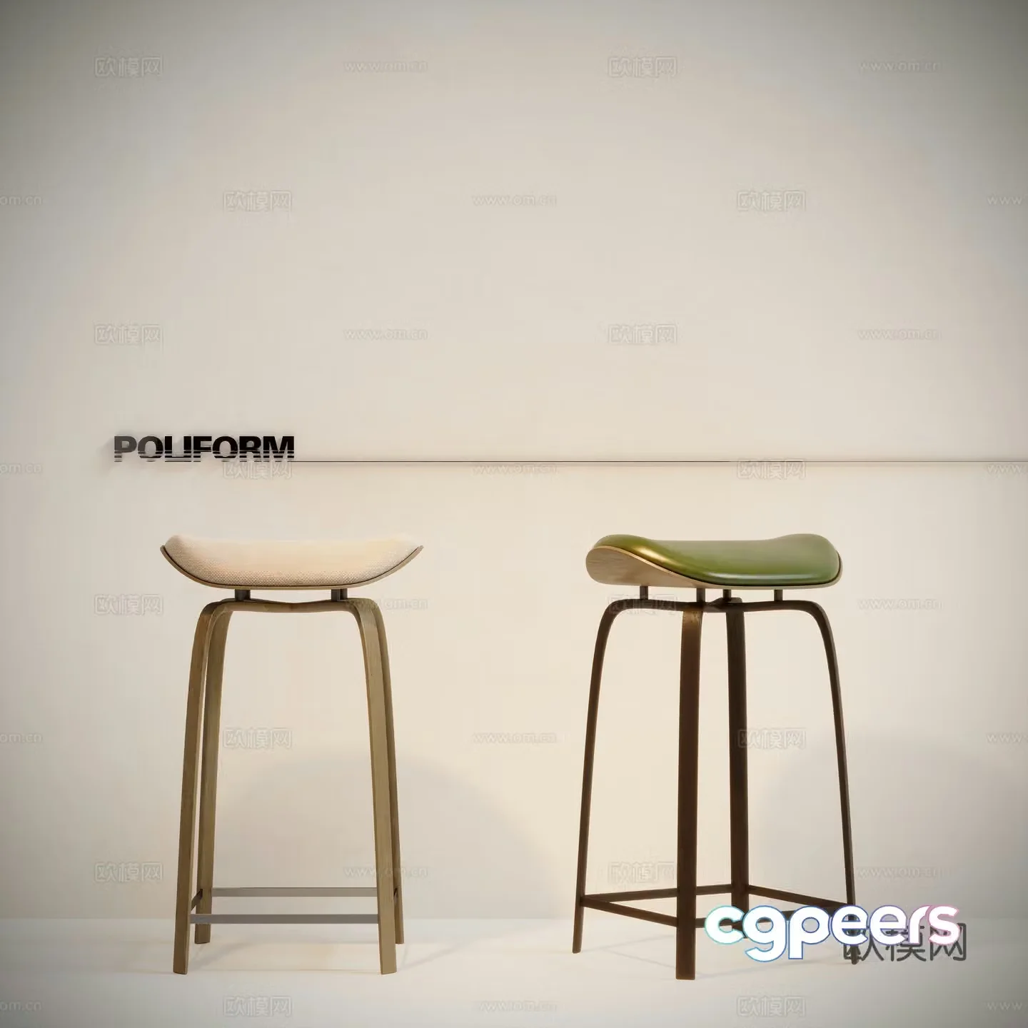 Modern bar stool bar stool high stool 3d model