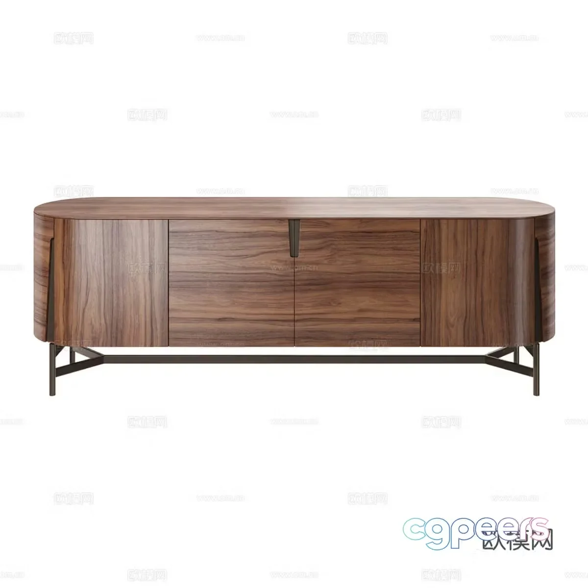 Modern Italian solid wood TV cabinet 3D model