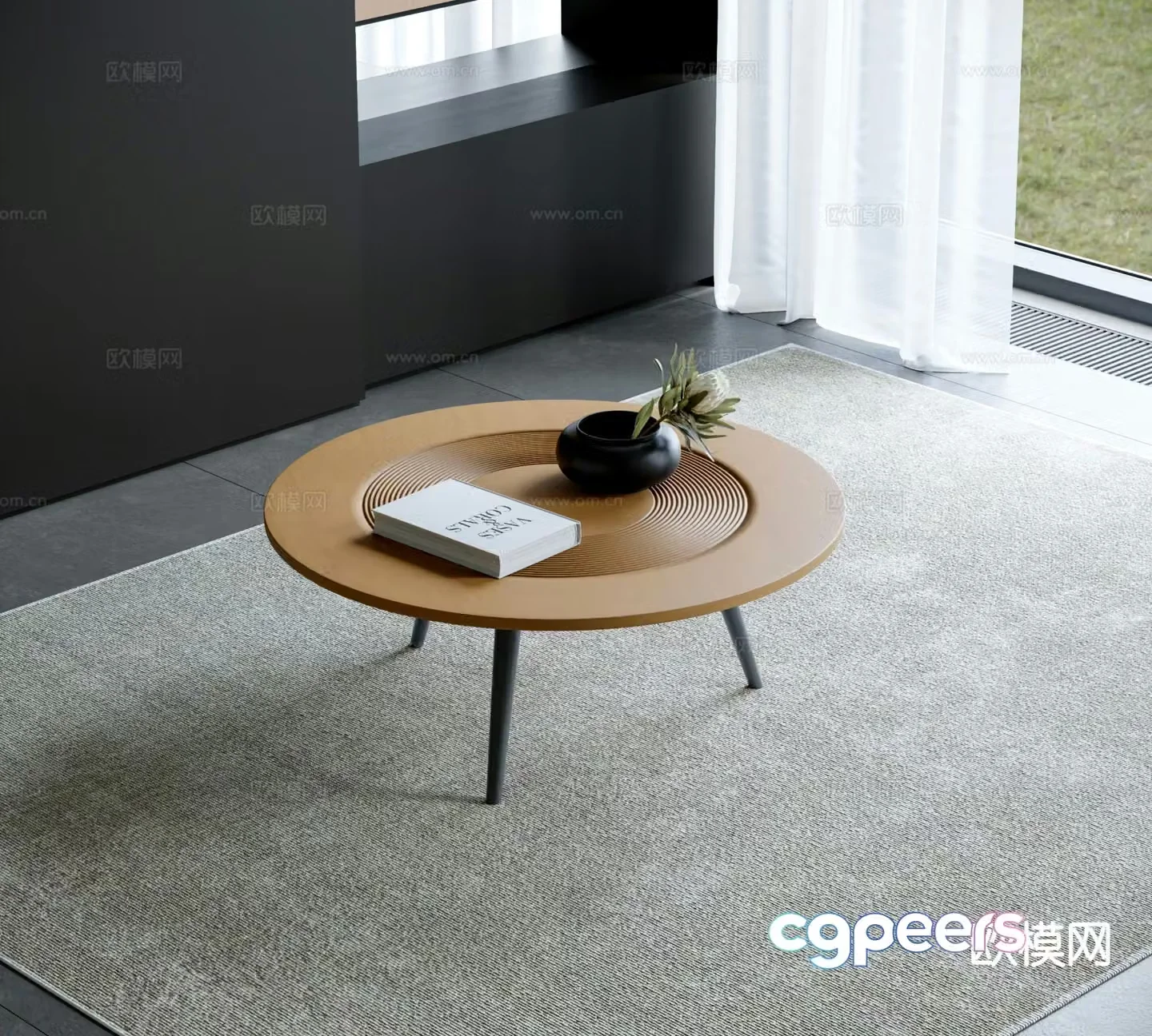 Modern round coffee table 3d model