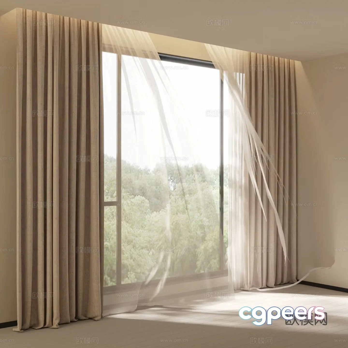 Modern universal curtains_Modern curtains Dream curtains 3D model 3D model