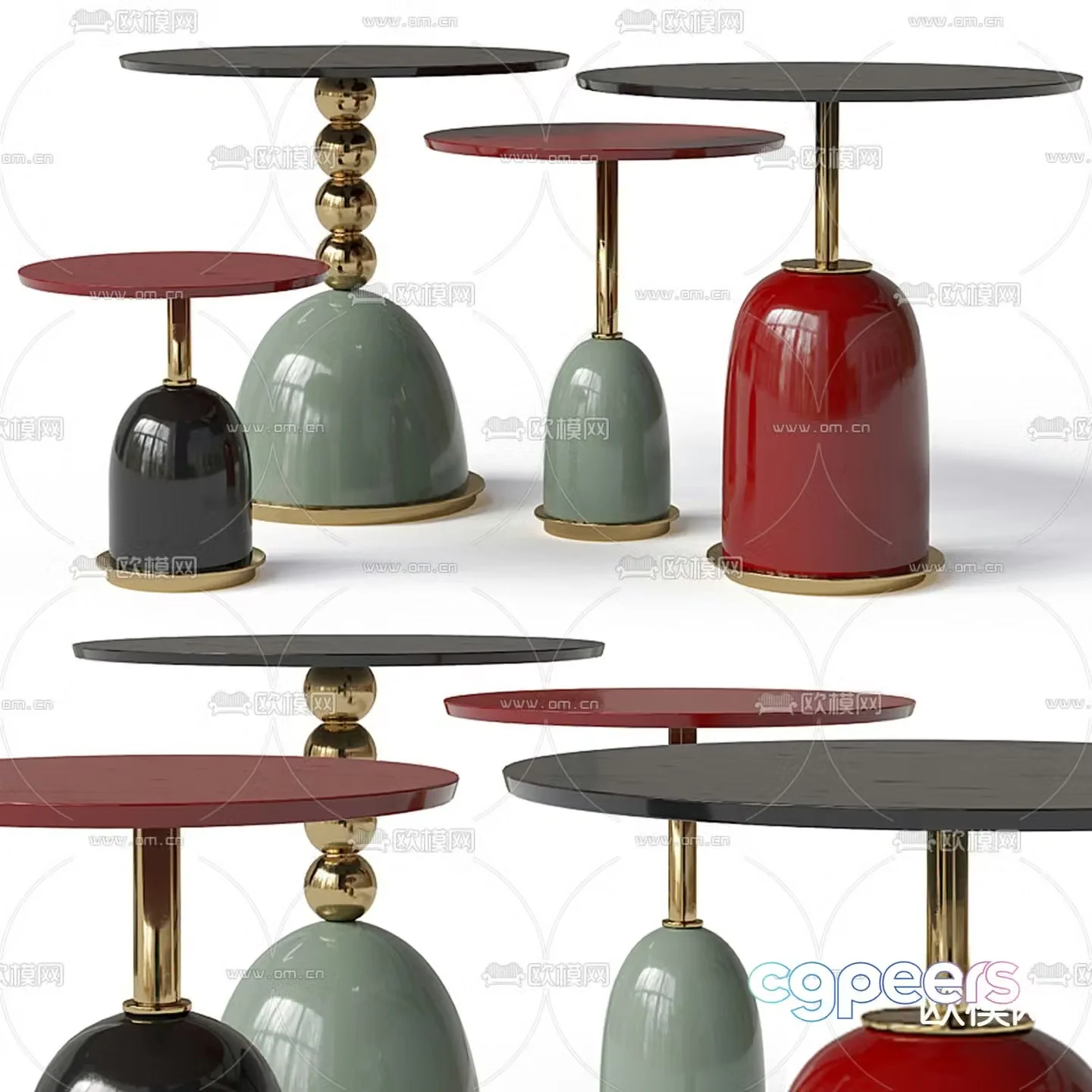 B&B Italia side table and round table 3d model
