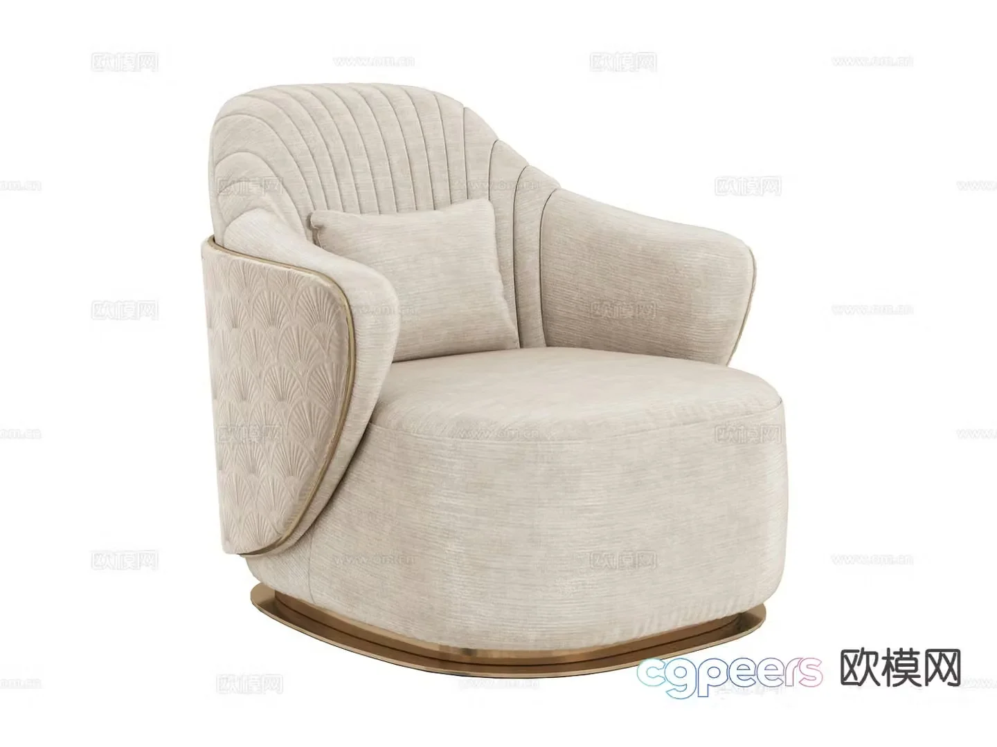 visionnaire light luxury single sofa 3d model