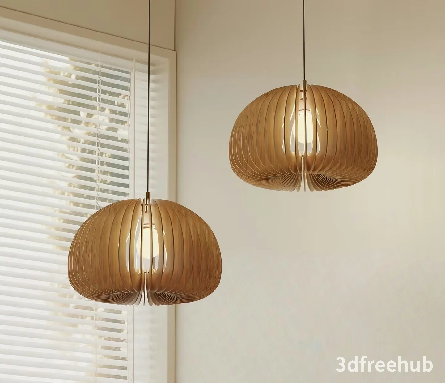 Wooden Pendant Lights 3D Model – 20230 – VRAY Render