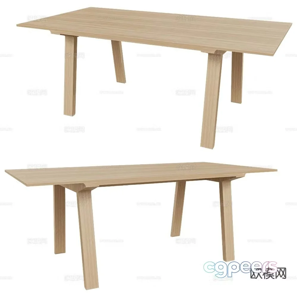 Punt minimalist dining table strip dining table 3d model