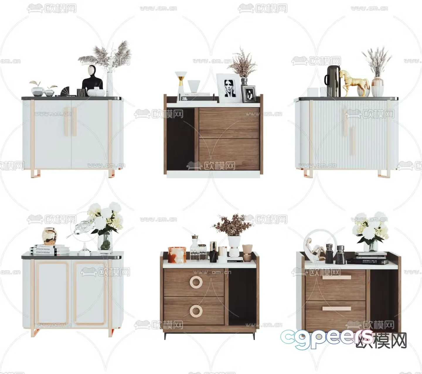 Modern bedside table 3d model
