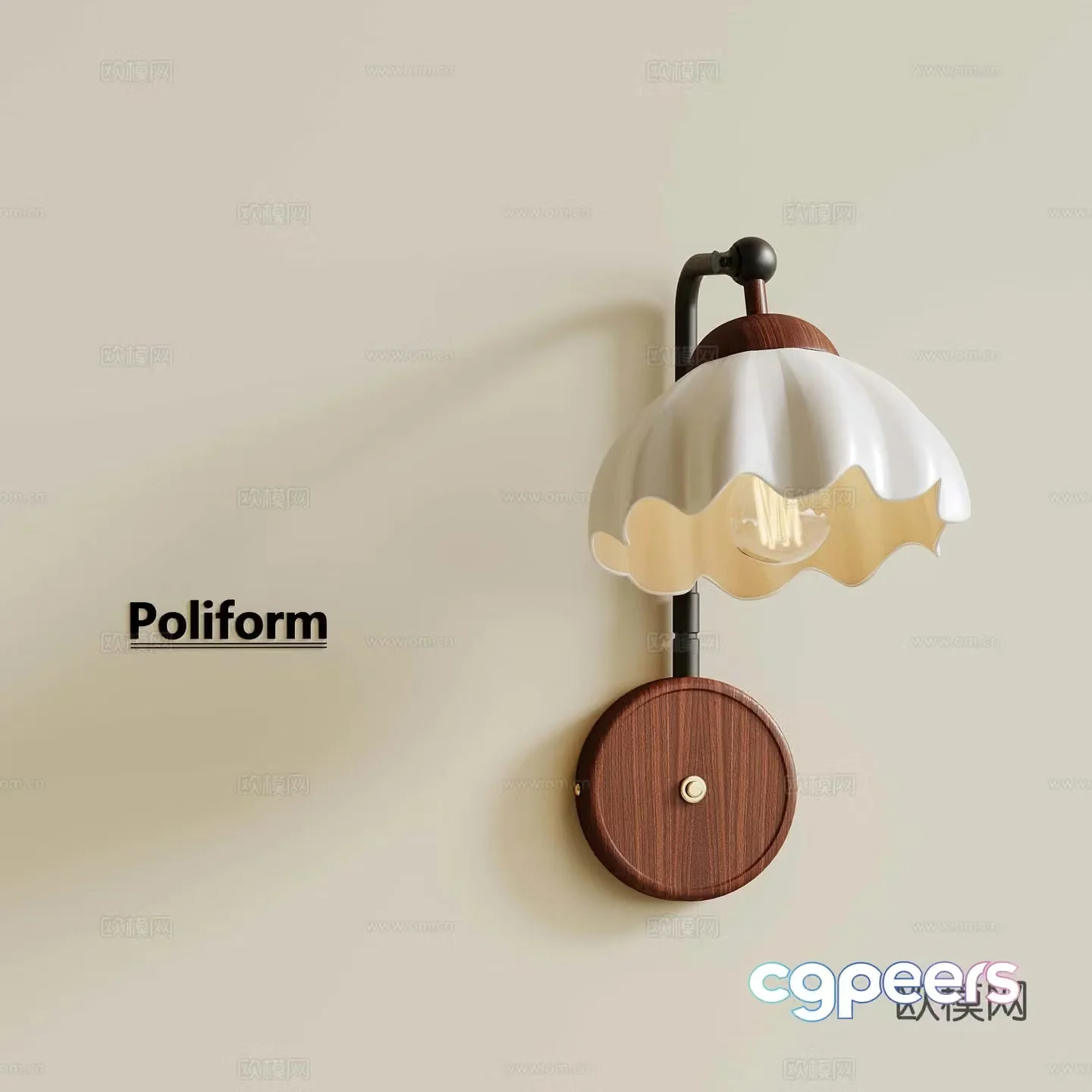 French medieval wall light 3D model