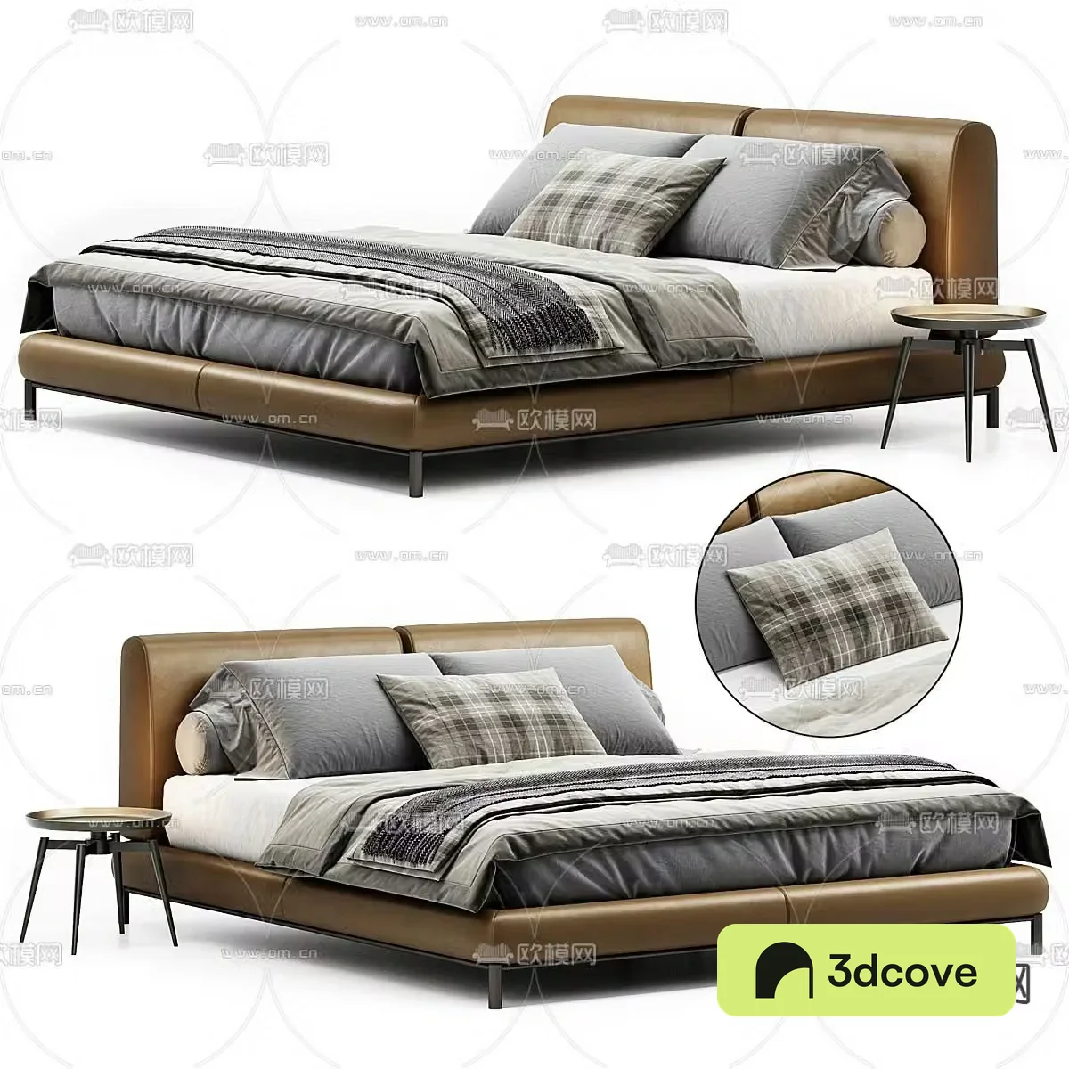 Leather double bed