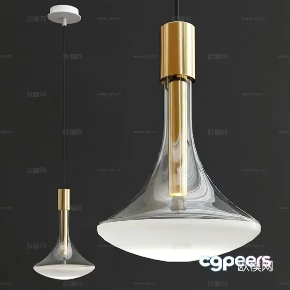 Gold Light Fixture 3D Model – 18838 – VRAY Render