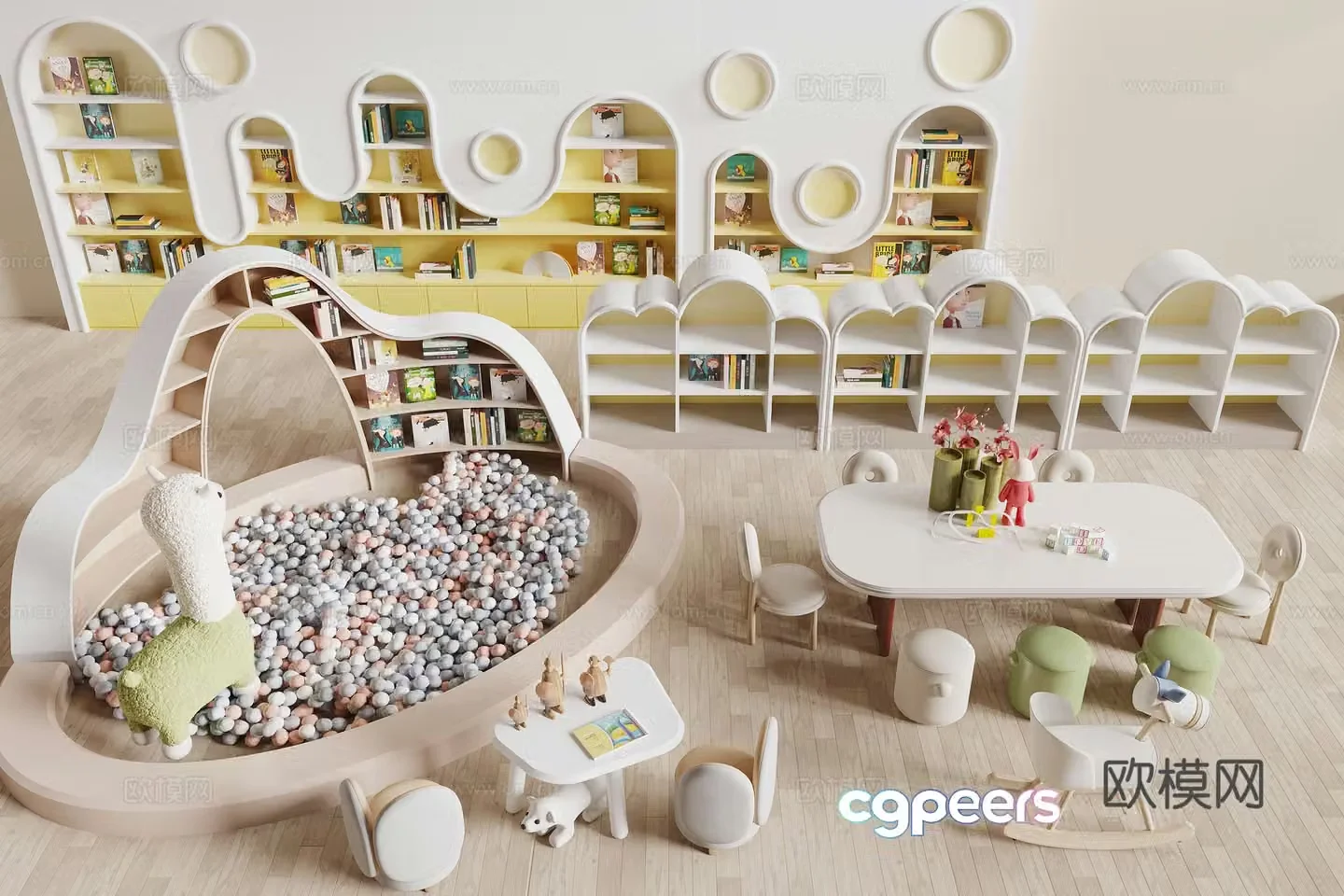 Modern children’s decorative cabinet 3d model