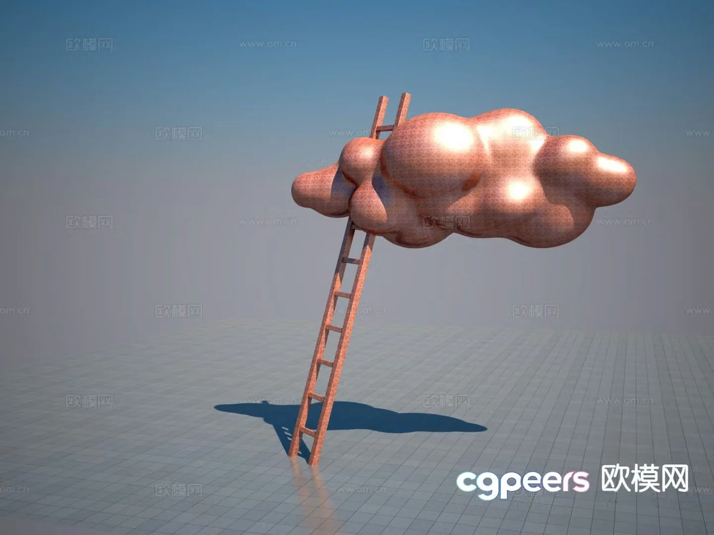 Ladder sculpture landscape sculpture 3d model
