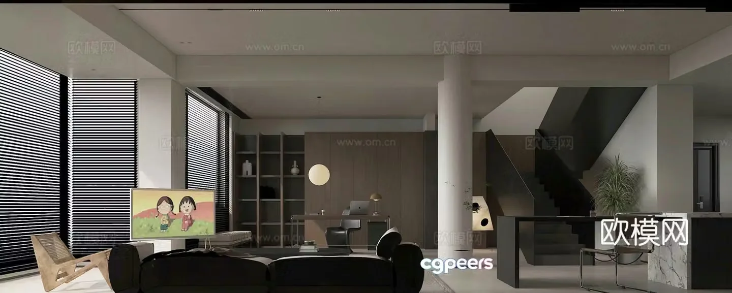 Italian living room 3d model 3d model