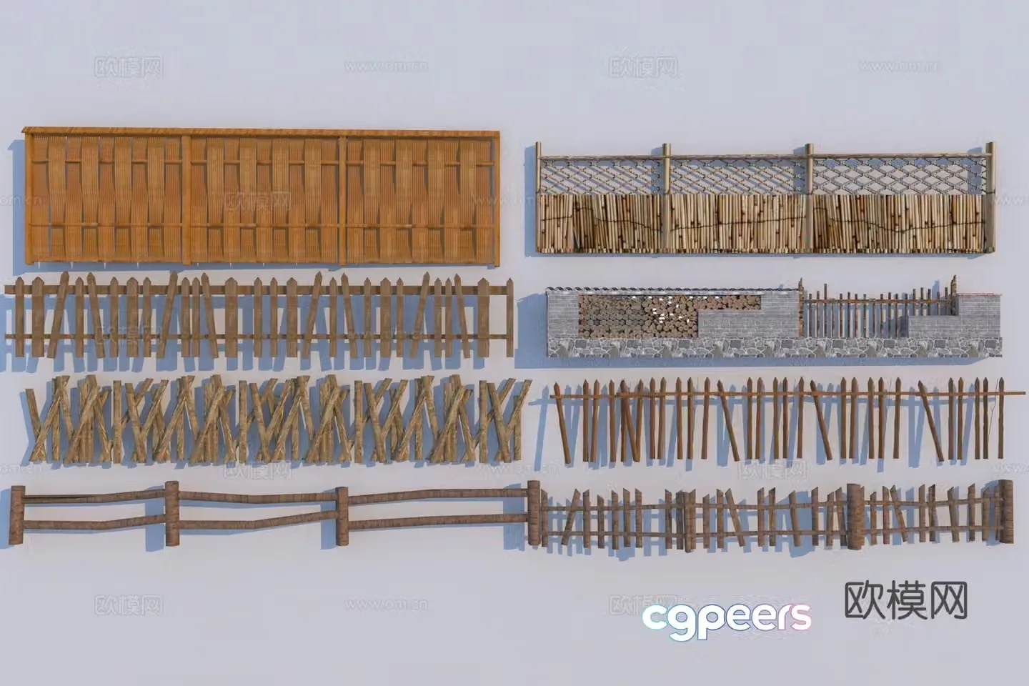 Chinese rural fence 3D model