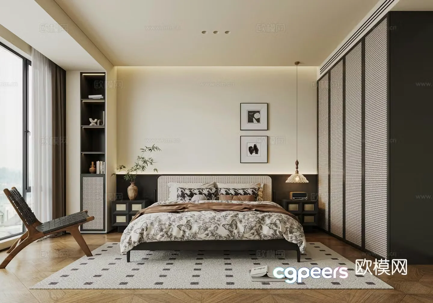 Middle-aged bedroom 3d model