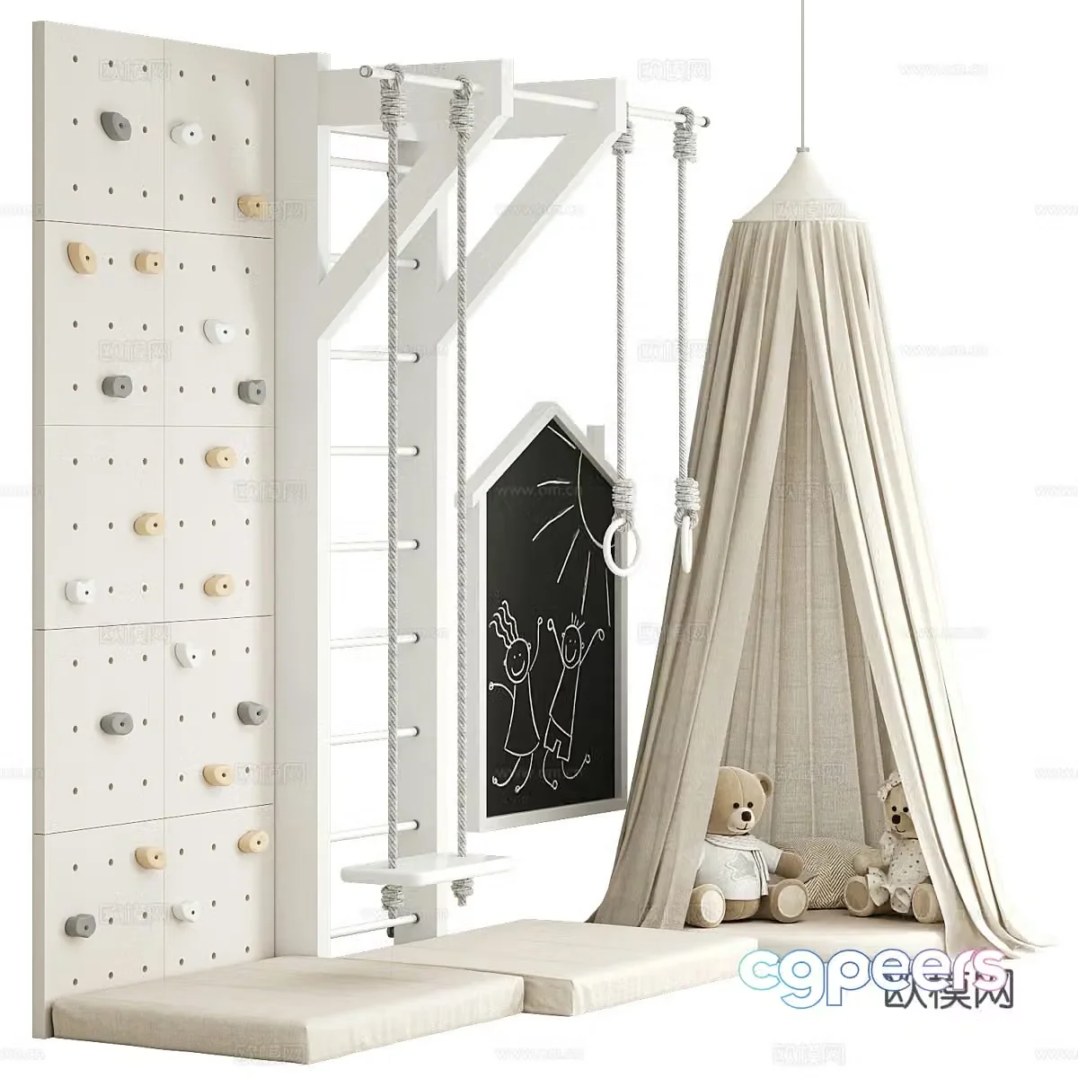Modern children’s play area Children’s equipment 3D model