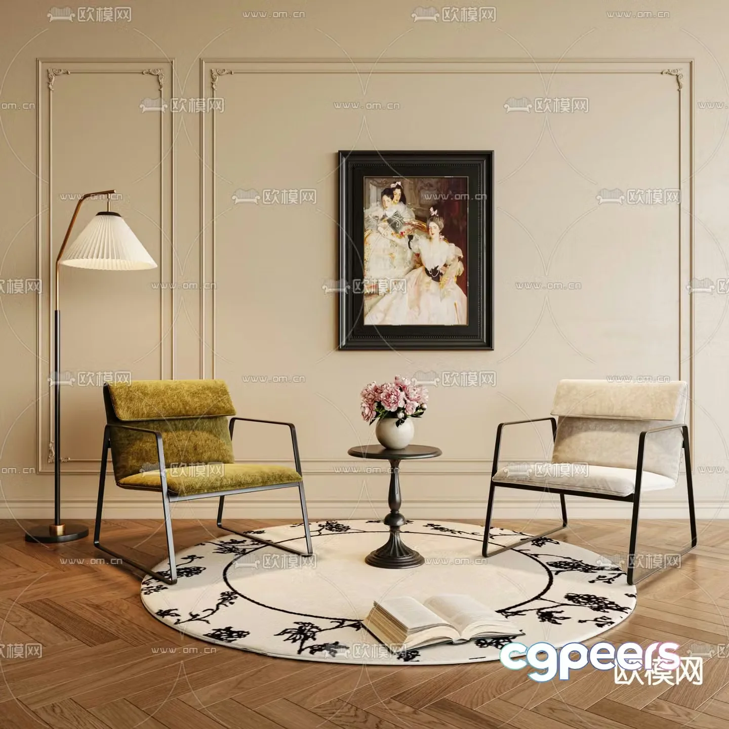 Modern single chair leisure chair 3d model